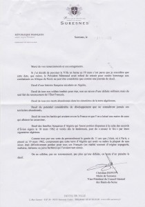 Lettre du Maire de Suresnes
